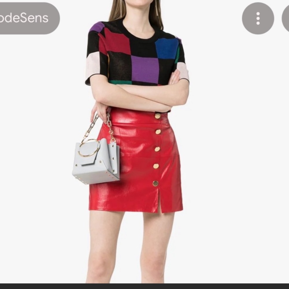 Staud rainbow check Bain sweater top xs